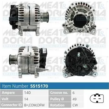 Autoelektrika Alternátor MEAT & DORIA 5515170