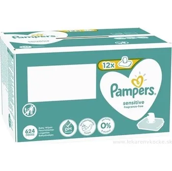 Dětský vlhčený ubrousek Procter & Gamble PAMPERS Baby Wipes Sensitive Box 12x52 ks