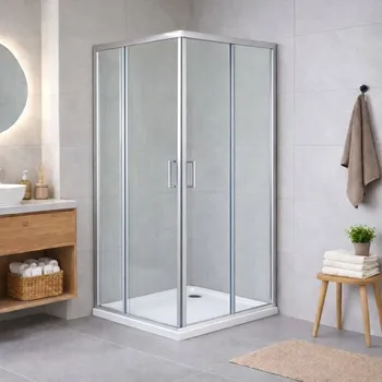 HOPA - Sprchový kout BARCELONA PLUS QUADRATO - Chrom/Leštěný hliník (ALU), Rozměr A - 90, Rozměr B - 90, zavírání univerzální levé / pravé, čiré bezpečnostní sklo - 5 / 6 mm