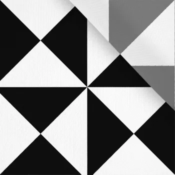 Zbytek - Designová podšívka trojúhelníky černo-bílé