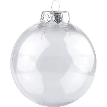 Vánoční dekorace Baňka k dozdobení Ø10 cm 2. jakost, barva 1 transparent stříbrná