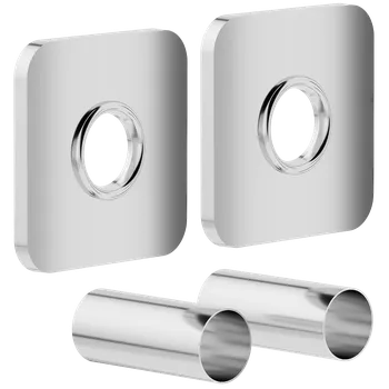 Tyč na sprchový závěs Mexen příslušenství, hranatá souprava krycích rozet, chromová, W909-000-01
