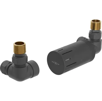 Vodovodní baterie Mexen G05, axiální termostatická souprava pro topidlo, antracitová, W903-958-66