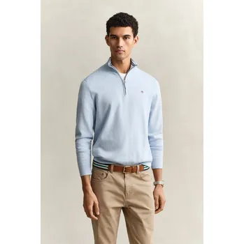Pánský svetr SVETR GANT CLASSIC COTTON HALF ZIP FRESH BLUE