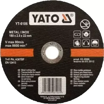 Řezný kotouč Yato - Řezný kotouč na kov Ø125 x 22 x 1.2mm