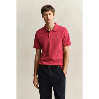 Pánská košile POLOKOŠILE GANT REG SHIELD SS PIQUE POLO MUTED RED