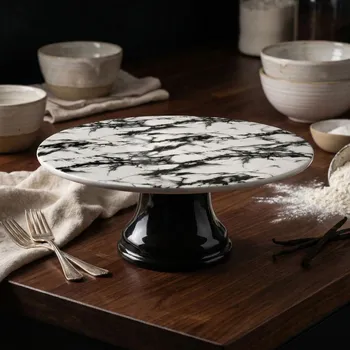 Porcelánový stojan na dort, cukroví a ovoce AFFEK DESIGN LOUISE MARBLE 25 cm