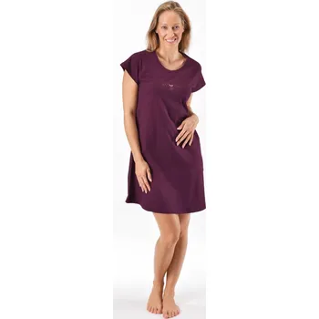 Dámské noční prádlo Gina Košilka noční dámská krátký rukáv 19164P Barva/Velikost: umbra, maracuja / 3XL