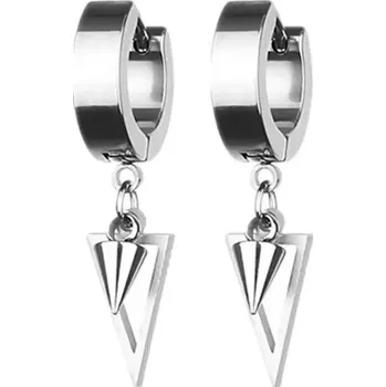 Náušnice Náušnice z chirurgické oceli Triangl Spike Stříbrné - Typ Kus