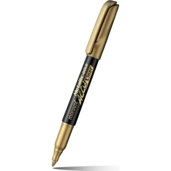 MONAMI Accu Liner Metallic zlatý popisovač 1,7 permanentní zlatý metalický popisovač alkoholový voděodolný nesmyvatelný na sklo kov dřevo plast tmavý papír