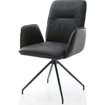 Jídelní židle DELIFE Jídelní židle Vinja-Flex pravá kůže černá křížová podnož zúžená černá