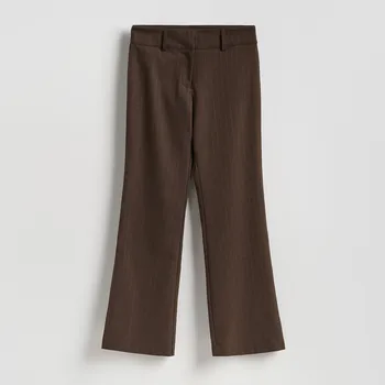 Dámské kalhoty Reserved - Proužkované kalhoty - tmavě hnědá - 497HV-89X - 497HV-89X-42