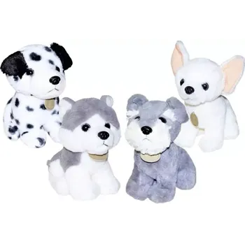 plyšák Plyšový sedící pejsek 20 cm – dalmatin, husky, knírač nebo bílý