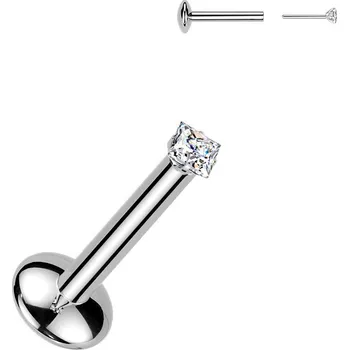 Piercing Šperky4U Piercing do brady - PUSH IN labreta TITAN Moissanit 0.06ct - TM012