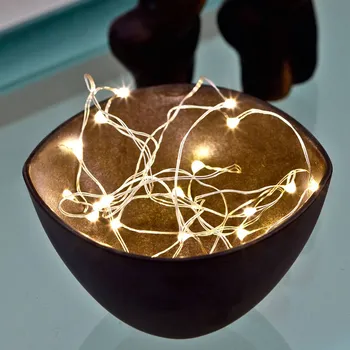 Lampička Sirius LED světelný řetěz Knirke.20 zdrojů - přívodní kabel 30 cm čirá, stříbrná 20 LED