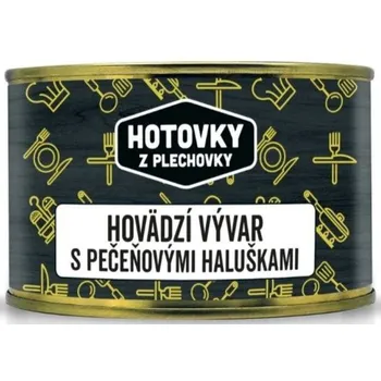 Hotové jídlo Hotovky z plechovky Hovězí vývar s játrovými knedlíčky