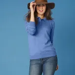 Blancheporte Pulovr s polo límečkem, jehněčí vlna levandulový