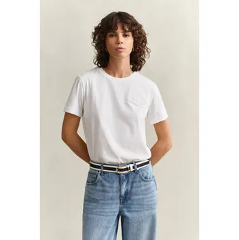 Dámské tričko TRIČKO GANT REG TONAL SHIELD SS T-SHIRT WHITE