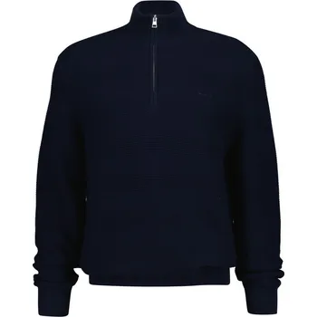 Pánské oblečení SVETR GANT COTTON TEXTURE HALF ZIP EVENING BLUE