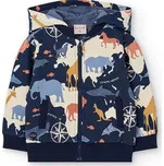 Boboli Chlapecká mikina na zip modrá Zvířata