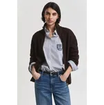 KARDIGÁN GANT CABLE KNIT ZIP CARDIGAN DEEP BROWN