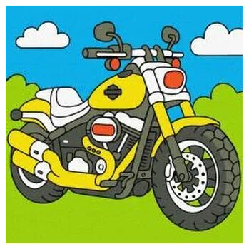 Set školních potřeb Malowanie po numerach -Motocykl Kids 25x25cm