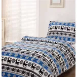 Mikroplyšové vánoční francouzské povlečení - Severský vzor