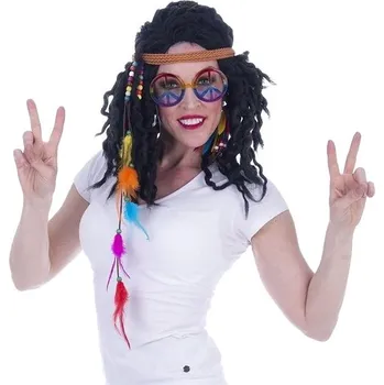 Karnevalová maska Funny Fashion Sada Hipík brýle, čelenka a náušnice