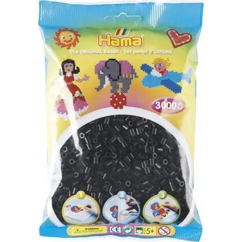 Dětské navlékací korálky Černé žehlící korálky 3000 ks Hama Midi žehličky 201-18