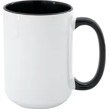 Hrnek SubliT MAX 450 ml - barevný vnitřek a ucho - černý