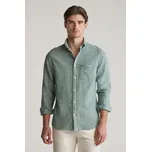 KOŠILE GANT REG COTTON LINEN SHIRT WOODY GREEN