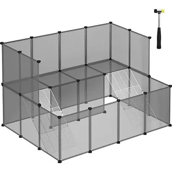 Songmics Ohrádka pro drobná zvířata Femino 143 × 108 cm šedá