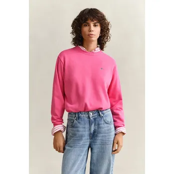 Dámská mikina MIKINA GANT SHIELD C-NECK SWEAT BRIGHT FUSCHIA