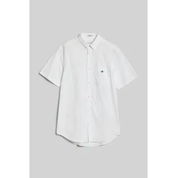 Pánská košile KOŠILE GANT REG CLASSIC POPLIN SS SHIRT WHITE