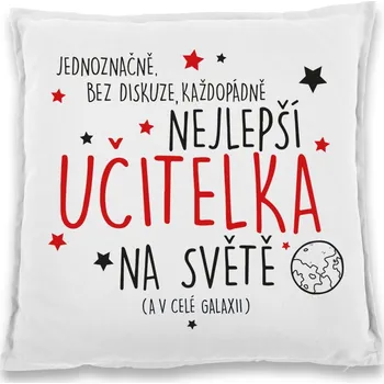 Dekorativní polštářek Polštářek pro učitelku, Barva Bílá, Velikost 40×40 cm, Canvas Bavlněný polštář Bezvatriko.cz 1355