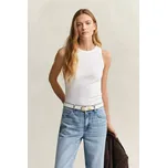 TOP GANT HIGH NECK RIB TANK TOP WHITE