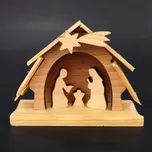 AMADEA Dřevěný betlém, masivní dřevo dvou druhů dřevin, 7x 6x3 cm