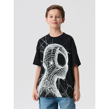 Sinsay - Bavlněná košilka s potiskem Spider-Man - černá - 323HM-99X - 323HM-99X-170