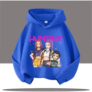 Chlapecký svetr KPop Demon Hunters (Lovkyně démonů) KPop Demon Hunters dětská mikina s potiskem (Huntrix) - mix barev Barva: modrá (16), Velikost: 150