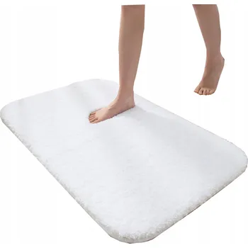 Koupelnová předložka Koupelnová předložka BÍLÁ 60x40 cm s dlouhým vlasem, savá, protiskluzová