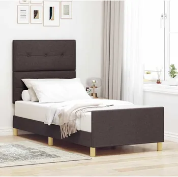 Ložnice vidaXL Rám postele s čelo Tmavě hnědá 80 x 200 cm textil [3344686]