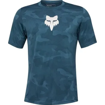 cyklistický dres Pánský dres na kolo Fox RANGER TRU DRI SS M Tmavě modrá, Bílá