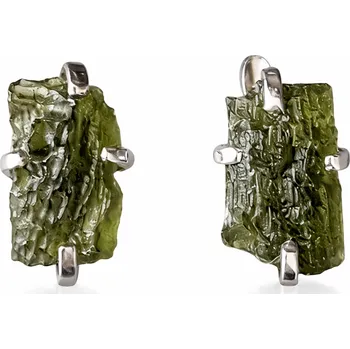 Náušnice Stříbrné náušnice s vltavíny P36 0063