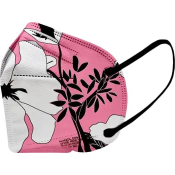 respirátor 5X Český ultratenký NANO respirátor FFP2 - Růžové kytky