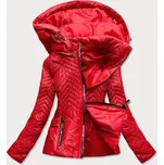 SWEST Krátká červená dámská prošívaná bunda s kapucí (B9566)