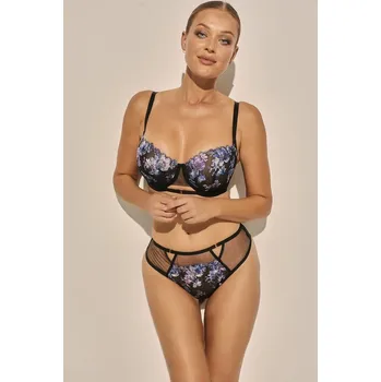 Podprsenka Elegantní černo-modrá květinová podprsenka Kinga Flower, černo-modrá 65H i384_84000589