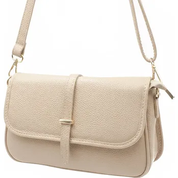 Kabelka Dámská kožená kabelka krémová - menší crossbody ITA3759