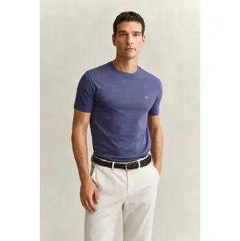 Pánské oblečení TRIČKO GANT REG SHIELD SS T-SHIRT DARK JEANSBLUE MELANGE