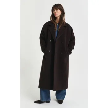 Dámský kabát KABÁT GANT WOOL BLEND OVERCOAT DEEP BROWN