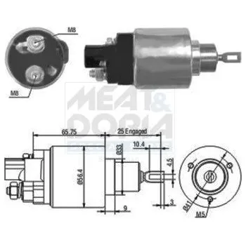 Autoelektrika Elektromagnetický spínač, startér MEAT & DORIA 46070